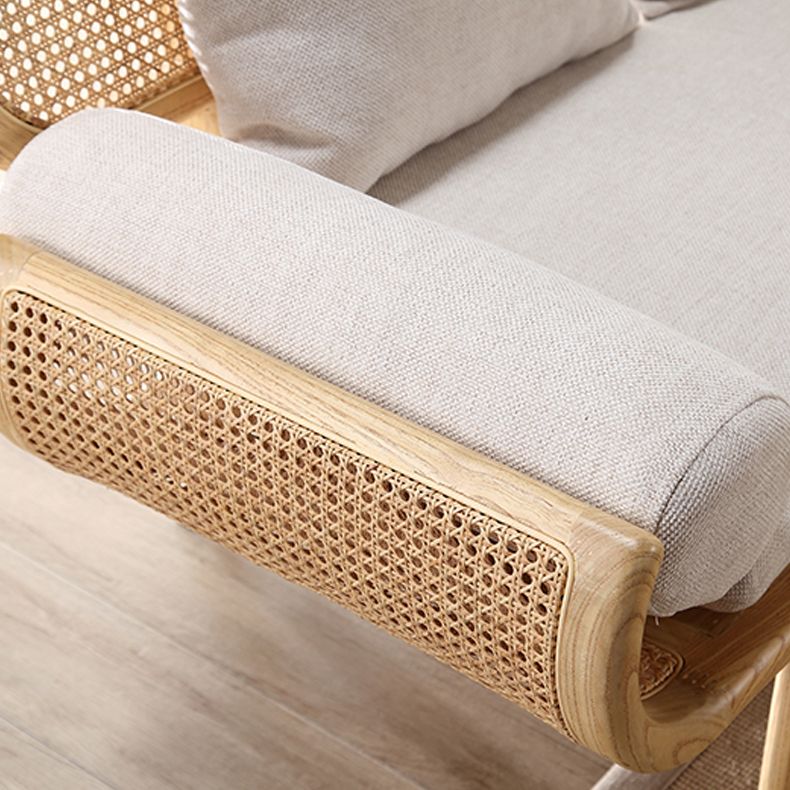 Tropical Corduroy Sofa in Solid Wood Linen Sofa for Living Room