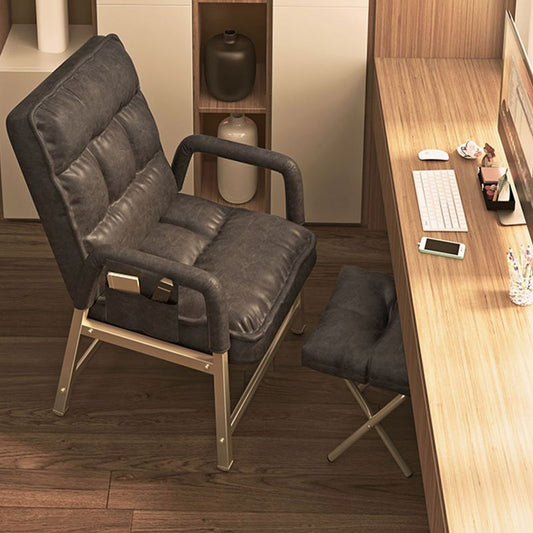 Silla de altura de altura de fondo de brazo de metal contemporáneo