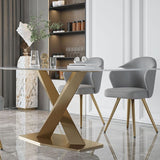 Metal Traditional Luxury Rectangle Table White Sintered Stone Table for Dining Room Clearhalo ' dining_table' 'Dining Tables & Seating' 'Dining Tables' 'furn' 'furn_dining_table' 'Furniture' 'furniture_dining_table' 'Kitchen & Dining Furniture' 'kitchen&dining_furn' 'kitchen' 'kitchen_dining_table' 1200x1200_617d8959-e894-4cf4-90db-ffa3eecac90f