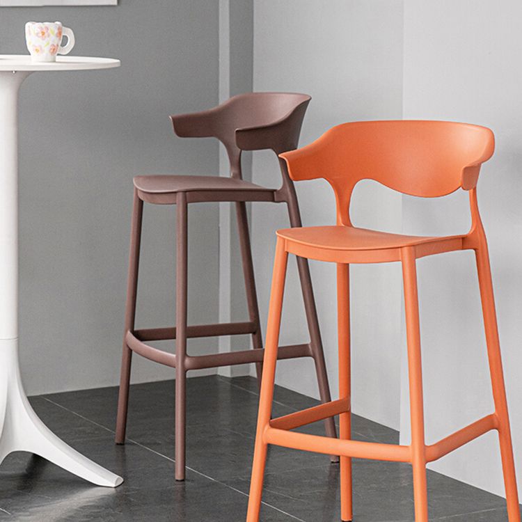 Nordic Stackable Bar-stool Plastic Counter Bar Stool with Plastic Legs for Home Clearhalo 'Bar Furniture' 'Bar Stools' 'bar_stools' 'furn' 'furn_bar_stools' 'Furniture' 'furniture_bar_stools' 'Kitchen & Dining Furniture' 1200x1200_617dde06-0bf8-43b5-8d32-c3aeb69acbc6