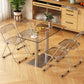 Modern Glass Desktop Geometric Dining Table Metal Base for Dining Room Clearhalo 'Dining Tables & Seating' 'Dining Tables' 'dining_table' 'furn' 'furn_dining_table' 'Furniture' 'Kitchen & Dining Furniture' 1200x1200_617e343f-a3cc-425b-ab9e-f1a3495657c4