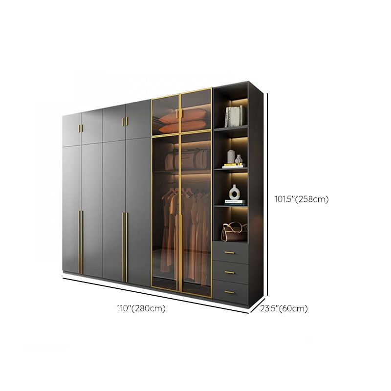 Modern Glass Wardrobe Wardrobe Armoire Wardrobe Cabinet for Home