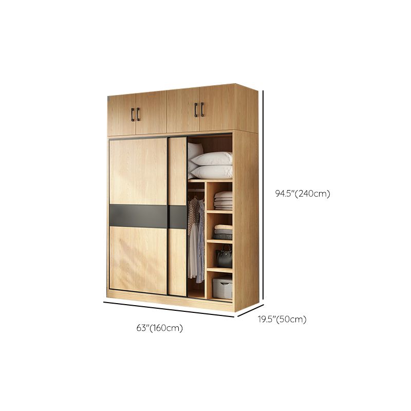 Modern Pine Solid Wood Wardrobe Freestanding Wardrobe with Soft Close Doors Clearhalo 'Armoires & Wardrobes' 'armoires_wardrobes' 'Bedroom Furniture' 'furn' 'furn_armoires_wardrobes' 'Furniture' 1200x1200_617ea6be-f187-4297-87c7-db51beffd506