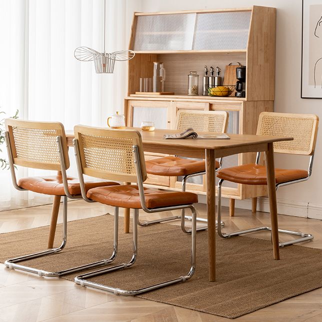 Leather Side Chair Industrial Metal Base Dining Chair for Home Use Clearhalo 'Dining Chairs' 'Dining Tables & Seating' 'dining_chair' 'furn' 'furn_dining_chair' 'Furniture' 'Kitchen & Dining Furniture' 1200x1200_617f4b09-c3d8-424f-9c46-792190cbde37