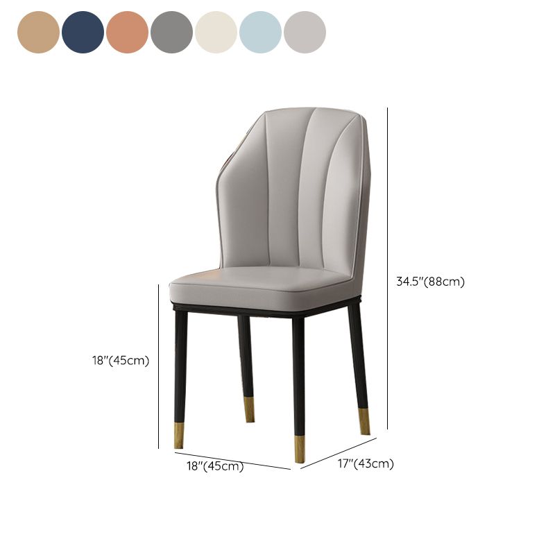 Faux Leather Side Chair Wingback Armless Chair for Dining Room Clearhalo 'Dining Chairs' 'Dining Tables & Seating' 'dining_chair' 'furn' 'furn_dining_chair' 'Furniture' 'Kitchen & Dining Furniture' 1200x1200_617ff88b-5e41-4a1a-888b-aaff75ae645e