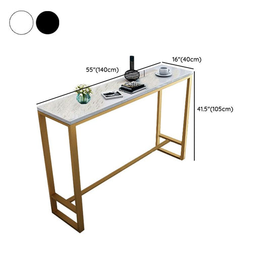 Glamstil -Barhöhe Tisch Faux Marmor Top Bistro Tisch mit goldener Basis