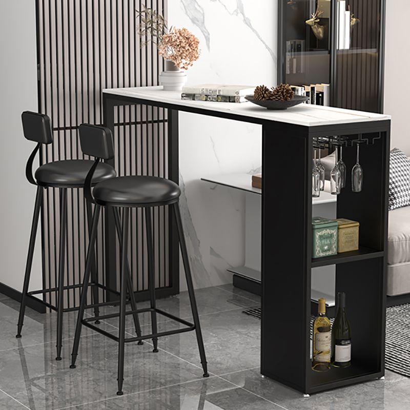 Industrial Rectangle Sintered Stone Table Bar Counter Table for Home Clearhalo 'Bar Furniture' 'Bar Tables' 'bar_tables' 'furn' 'furn_bar_tables' 'Furniture' 'furniture_bar_tables' 'Kitchen & Dining Furniture' 1200x1200_61816d5d-caf4-40d9-a03e-e1228ee6bd00