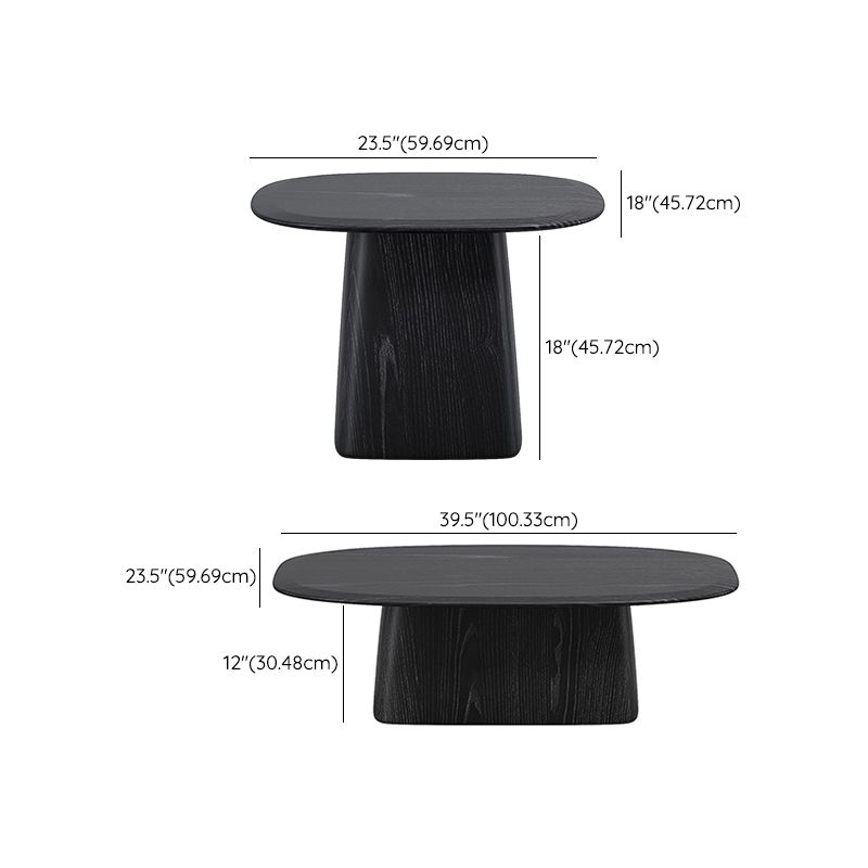 Pedestal Coffee Table Black Solid Wood Coffee Cocktail Table Clearhalo 'Coffee & Accent Tables' 'Coffee Tables' 'coffee_tables' 'furn' 'furn_coffee_tables' 'Furniture' 'Living Room Furniture' 1200x1200_6181702e-080d-47de-9a1f-42b90bddad9f