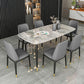 Rectangle Luxury Dining Table Grey Tone Fixed Table of Sintered Stone Clearhalo ' dining_table' 'Dining Tables & Seating' 'Dining Tables' 'furn' 'furn_dining_table' 'Furniture' 'furniture_dining_table' 'Kitchen & Dining Furniture' 'kitchen&dining_furn' 'kitchen' 'kitchen_dining_table' 1200x1200_61822fcd-8698-4df6-9377-77b20c4297b6