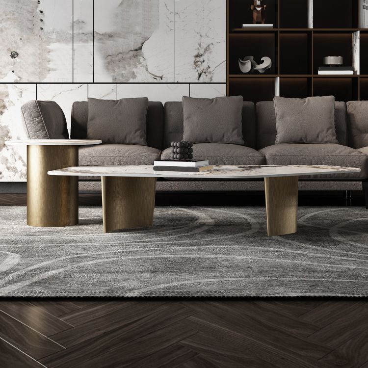 Abstrakter Cocktailtisch zeitgenössischer Schiefer -Top -Kaffee oder Endtisch