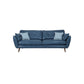 33.46" Flared Arm Sofa with Tufted Split-Back Sofa, Blue Genuine Leather