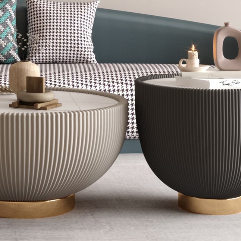 Round Slate Pedestal Coffee Table 2 Pieces Bunching Cocktail Tables Clearhalo 'Coffee & Accent Tables' 'Coffee Tables' 'coffee_tables' 'furn' 'furn_coffee_tables' 'Furniture' 'Living Room Furniture' 1200x1200_6185eeb9-2f88-4005-8648-26bc7b78d708