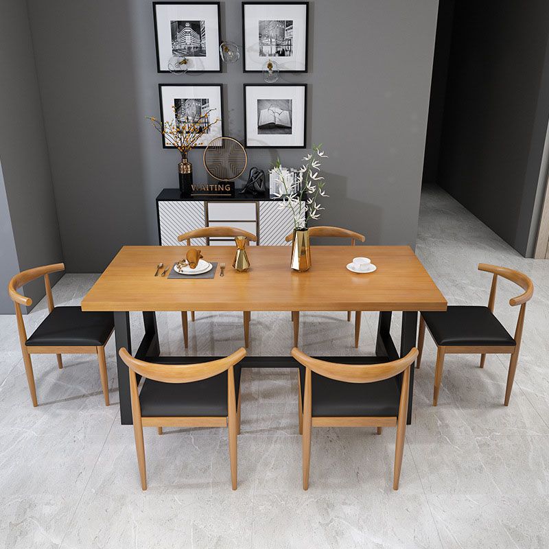 Mesa de comedor de madera de 1/7 piezas tradicional de 1/7