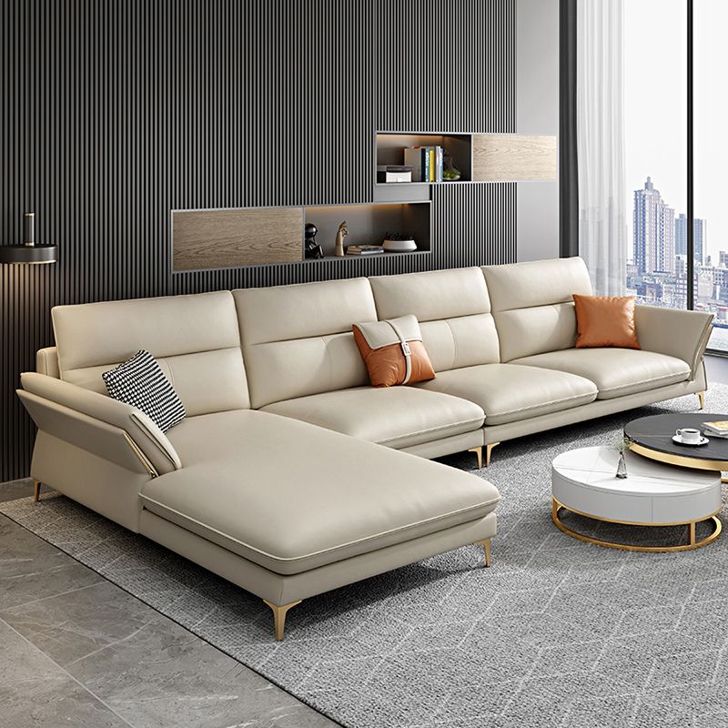 Modernismo sofá seccional cojín de brazo acampanado sofá seccional
