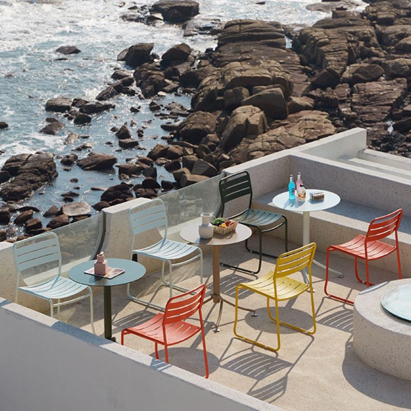 Glam Style Metal Side Chair Ladder Back Dining Chair for Patio Clearhalo 'Dining Chairs' 'Dining Tables & Seating' 'dining_chair' 'furn' 'furn_dining_chair' 'Furniture' 'furniture_dining_chair' 'Kitchen & Dining Furniture' 1200x1200_6188d76d-d34d-4b5f-9c7f-5aa4421d93f4