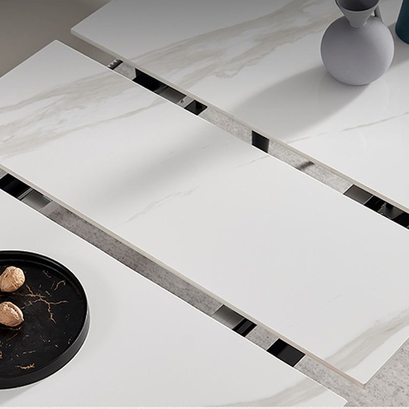 Simplicity Rectangle Home Fixed Desk Extendable Sintered Stone Dining Table Clearhalo 'Dining Tables & Seating' 'Dining Tables' 'dining_table' 'furn' 'furn_dining_table' 'Furniture' 'Kitchen & Dining Furniture' 1200x1200_6189b313-d3e3-4e08-9451-7a251a35058b