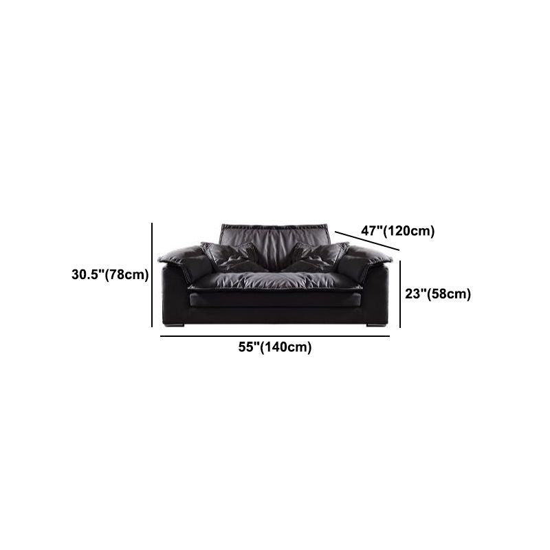 Contemporary Pillow Top Arm Sofa 30.7" H Faux Leather Sofa & Chaise Clearhalo 'furn' 'furn_sectionals' 'Furniture' 'furniture_sectionals' 'Living Room Furniture' 'Sectionals' 1200x1200_618a9403-0145-4241-b621-c7ee35d38c23