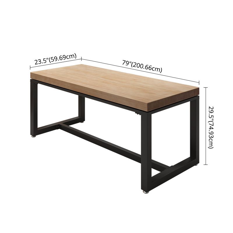 Industrial Style Solid Wood Dining Set with Traditional Height Table and Trestle Base Clearhalo 'Dining Room Sets' 'Dining Tables & Seating' 'dining_room_set' 'furn' 'furn_dining_room_set' 'Furniture' 'furniture_dining_room_set' 'Kitchen & Dining Furniture' 'kitchen&dining_furn' 'kitchen' 1200x1200_618aeb04-330a-43b2-8f5c-1b51cfbafdb2