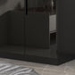 Modern Glass Doors Wardrobe Cabinet Black Bedroom Storage Cabinet