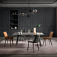Modern Style Dining Table Gray Top Sintered Stone 4 Legs Table for Home
