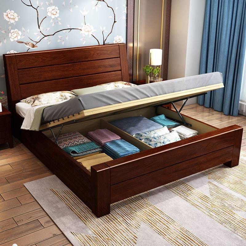 84.65 inch Wide Traditional Panel Bed Walnut Bed with Headboard Clearhalo 'Bedroom Furniture' 'Beds' 'furn' 'furn_beds' 'Furniture' 1200x1200_618dc12d-f3da-4bdd-8ba4-14d6414fc5d5