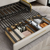 Faux leather Sleeper Sofa Creamy-white Sofa Bed with Upholstered, 31.49" Wide