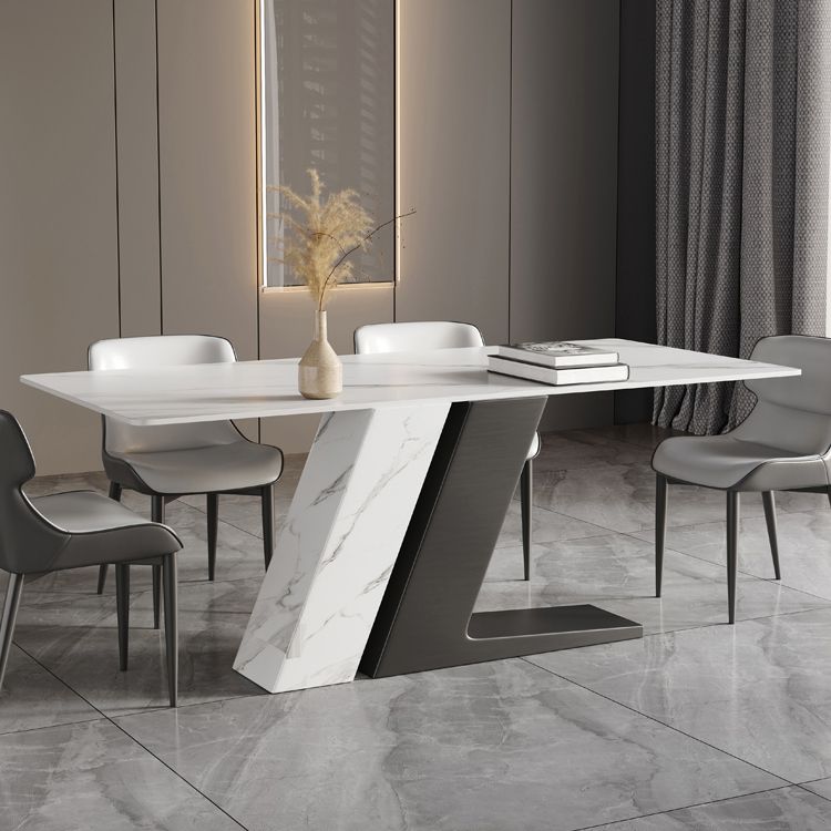 Modern Stainless Steel Dinette Set 1/2/5/7 Pieces Sintered Stone Top Dining Table Set Clearhalo 'Dining Room Sets' 'Dining Tables & Seating' 'dining_room_set' 'furn' 'furn_dining_room_set' 'Furniture' 'furniture_dining_room_set' 'Kitchen & Dining Furniture' 1200x1200_618f3f65-28db-4d0a-a6df-18b3b35e43df