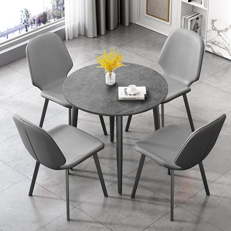 31.5-inch Metal Industrial Dining Table Sintered Stone Top Table with 4 Legs Clearhalo 'Dining Tables & Seating' 'Dining Tables' 'dining_table' 'furn' 'furn_dining_table' 'Furniture' 'furniture_dining_table' 'Kitchen & Dining Furniture' 'kitchen' 'kitchen_dining_table' 1200x1200_618fbac2-2074-4d26-a9e3-7baf39b0b28f