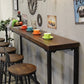 Coffee Shop Rectangle Wood Top Counter Table Iron Base Industrial Bar Table Clearhalo 'Bar Furniture' 'Bar Tables' 'bar_tables' 'furn' 'furn_bar_tables' 'Furniture' 'furniture_bar_tables' 'Kitchen & Dining Furniture' 1200x1200_61900940-d337-485f-8506-c7fda37fff03