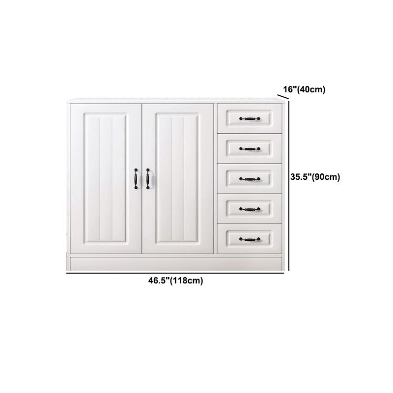 Modern Rectangle White Manufactured Wood Water Resistant Chest