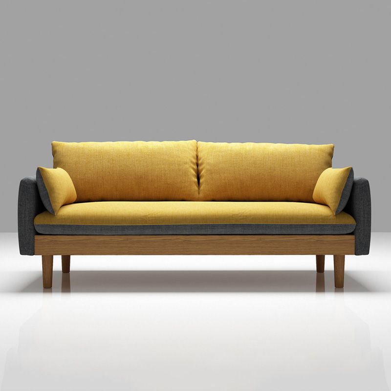 Loose Back 29.52" D x 29.92" H Sofa Slipcovered Wooden Linen Sofa Clearhalo 'furn' 'furn_sofas' 'Furniture' 'furniture_sofas' 'kitchen' 'kitchen_sofas' 'Living Room Furniture' 'Sofa' 'sofas' 1200x1200_6191a573-a2b6-4f5e-8be4-c28ecefa537e