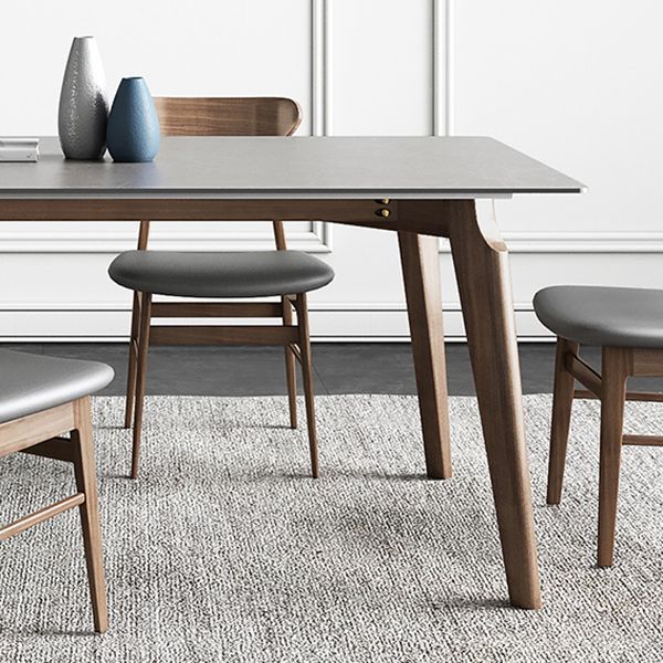 Contemporary Gray Sintered Stone Dining Table Rectangle Shape Standard Dining Table for Kitchen Clearhalo ' dining_table' 'Dining Tables & Seating' 'Dining Tables' 'furn' 'furn_dining_table' 'Furniture' 'furniture_dining_table' 'Kitchen & Dining Furniture' 'kitchen&dining_furn' 'kitchen' 'kitchen_dining_table' 1200x1200_61931754-d8c0-47dc-a0b1-51e4f19c14be