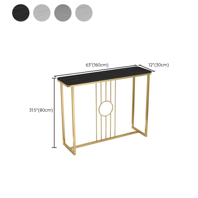 Mesa de acento de consola Glam rectángulo Table de consola de acabado antiguo en piedra