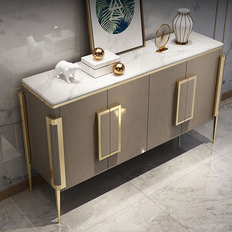 Scheda laterale di pietra a buffet contemporanea con mobili
