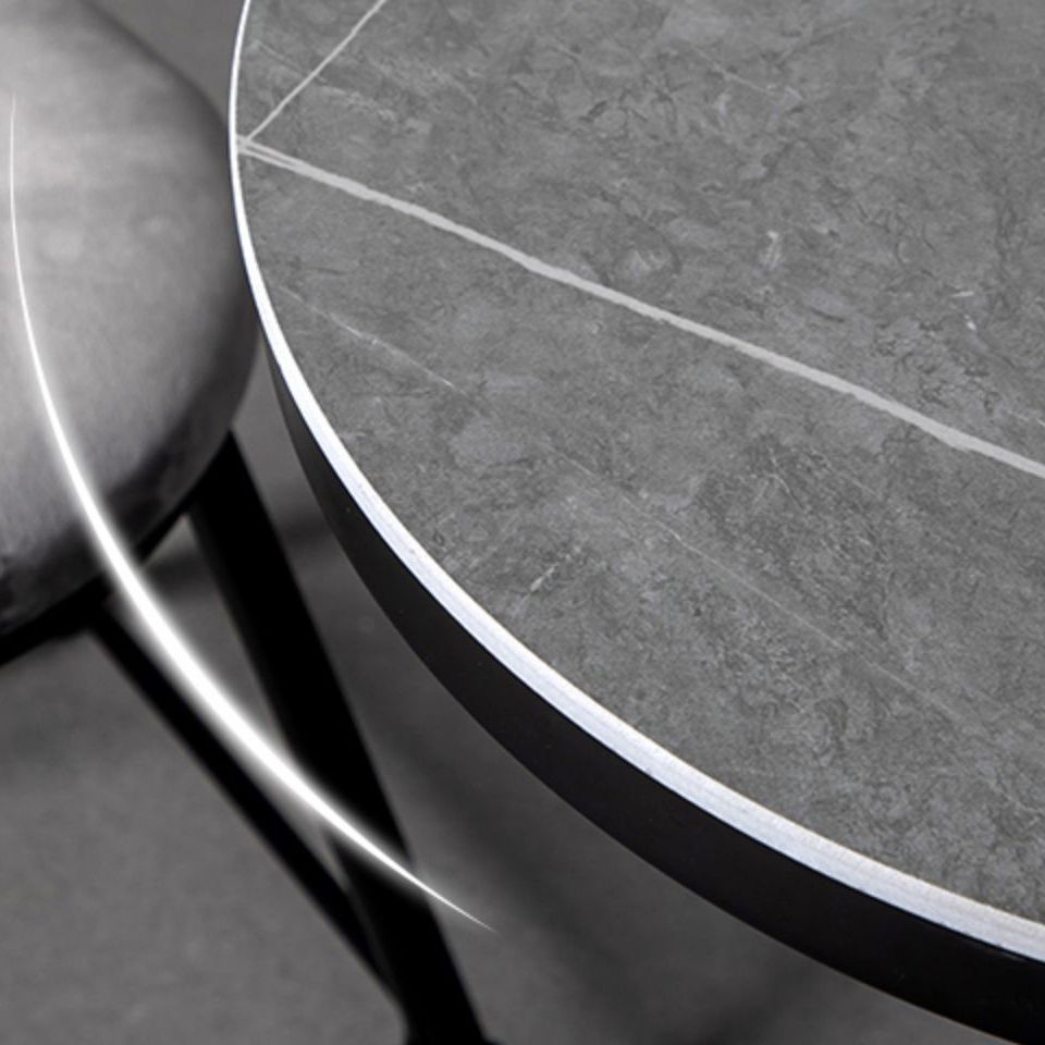 Modern 1/3 Pieces Bar Table Set Round Stone Counter Table with Backrest Stools Clearhalo 'Bar Furniture' 'furn' 'furn_home_bar_bar_sets' 'Furniture' 'Home Bars & Bar Sets' 'home_bar_bar_sets' 'Kitchen & Dining Furniture' 1200x1200_6196fe2b-b3c0-496c-98f9-4cd87693b4db