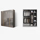 Contemporary Style Wood Wardrobe Gray Colour 1-Drawer Wardrobe Closet for Home Clearhalo 'Armoires & Wardrobes' 'armoires_wardrobes' 'Bedroom Furniture' 'furn' 'furn_armoires_wardrobes' 'Furniture' 1200x1200_6198e229-9337-4525-9a18-cc666268a19b