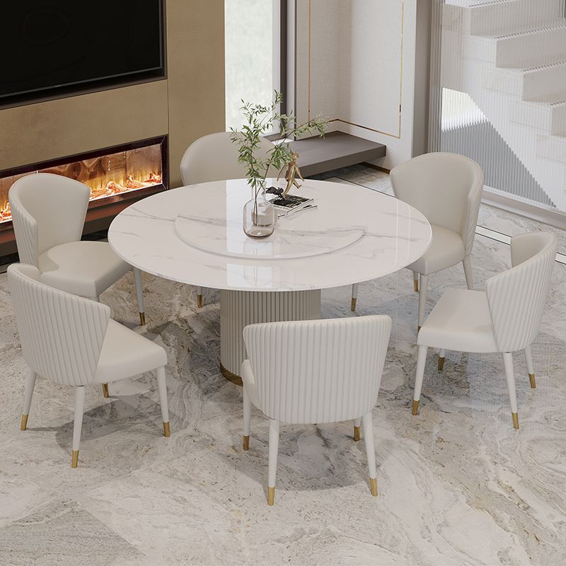 Traditional Luxury Round Dining Table White Sintered Stone Table with Pedestal Base Clearhalo ' dining_table' 'Dining Tables & Seating' 'Dining Tables' 'furn' 'furn_dining_table' 'Furniture' 'furniture_dining_table' 'Kitchen & Dining Furniture' 'kitchen&dining_furn' 'kitchen' 'kitchen_dining_table' 1200x1200_6198ea46-b34a-4ce1-a018-f555c53631b9