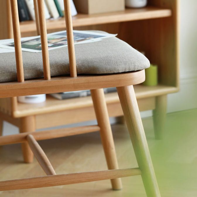 Modern Rubberwood Windsor Back Arm Chair Matte Finish Upholstered Dining Chair Clearhalo ' kitchen&dining_furn' 'Dining Chairs' 'Dining Tables & Seating' 'dining_chair' 'Furniture' 'furniture_dining_chair' 'Kitchen & Dining Furniture' 'kitchen' 1200x1200_6198fc40-3539-4093-9869-485b61b8d4e8