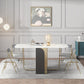 Modern Rectangle Dining Table Sintered Stone Drop-Leaf 63" Table with Gold Frame Clearhalo ' dining_table' 'Dining Tables & Seating' 'Dining Tables' 'furn' 'furn_dining_table' 'Furniture' 'furniture_dining_table' 'Kitchen & Dining Furniture' 'kitchen&dining_furn' 'kitchen' 'kitchen_dining_table' 1200x1200_61990f7e-8577-4380-a07b-e5554faf2aff