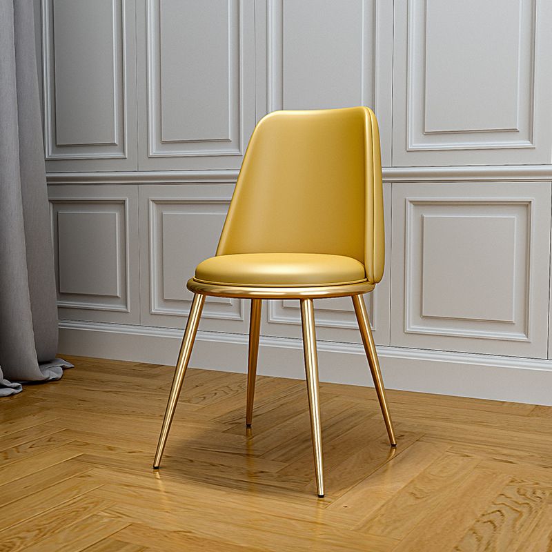 Upholstered Lounge Chair Armless Vanity Chair with Gold Tone Legs Clearhalo 'Accent Chairs' 'accent_chairs' 'Chairs & Seating' 'furn' 'furn_accent_chairs' 'Furniture' 'Living Room Furniture' 1200x1200_619ae527-36cf-4512-ab02-a0eb39fc42c4