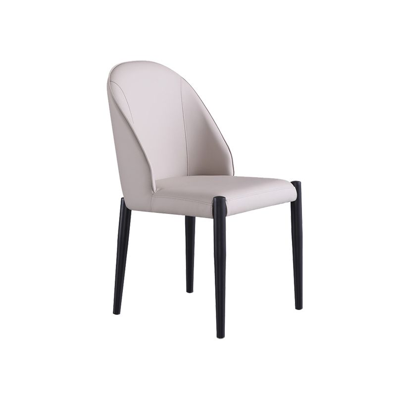 Industrial Faux Leather Chair Armless Side Chairs with Metal Legs for Home Use