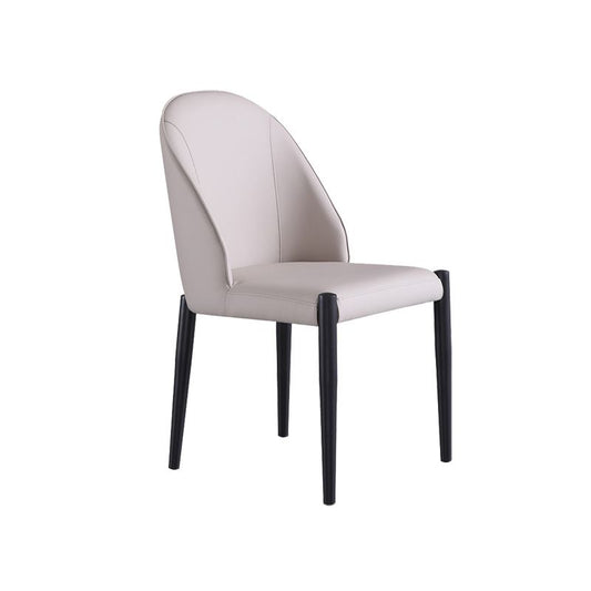 Industrial Faux Leather Chair Armless Side Chairs with Metal Legs for Home Use