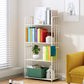 Contemporary Metal Bookcase Standard Closed Back Bookshelf with Shelves