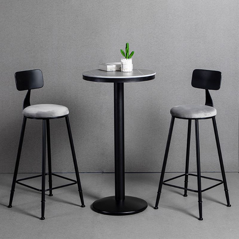 Industrial Metal Bar Table 21.6" Round Top Faux Marble Pedestal Bistro Table for Cafe Clearhalo 'Bar Furniture' 'Bar Tables' 'bar_tables' 'furn' 'furn_bar_tables' 'Furniture' 'furniture_bar_tables' 'Kitchen & Dining Furniture' 'kitchen&dining_furn' 'kitchen' 1200x1200_619e34e3-0ade-4a91-8363-e8ff7636372b