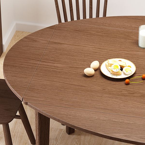Contemporary Drop-Leaf Dining Table Rubberwood Solid Wood Table with 4 Legs Clearhalo ' dining_table' 'Dining Tables & Seating' 'Dining Tables' 'furn' 'furn_dining_table' 'Furniture' 'furniture_dining_table' 'Kitchen & Dining Furniture' 'kitchen&dining_furn' 'kitchen' 'kitchen_dining_table' 1200x1200_619f1420-609d-4c07-a666-f6a7cd245272