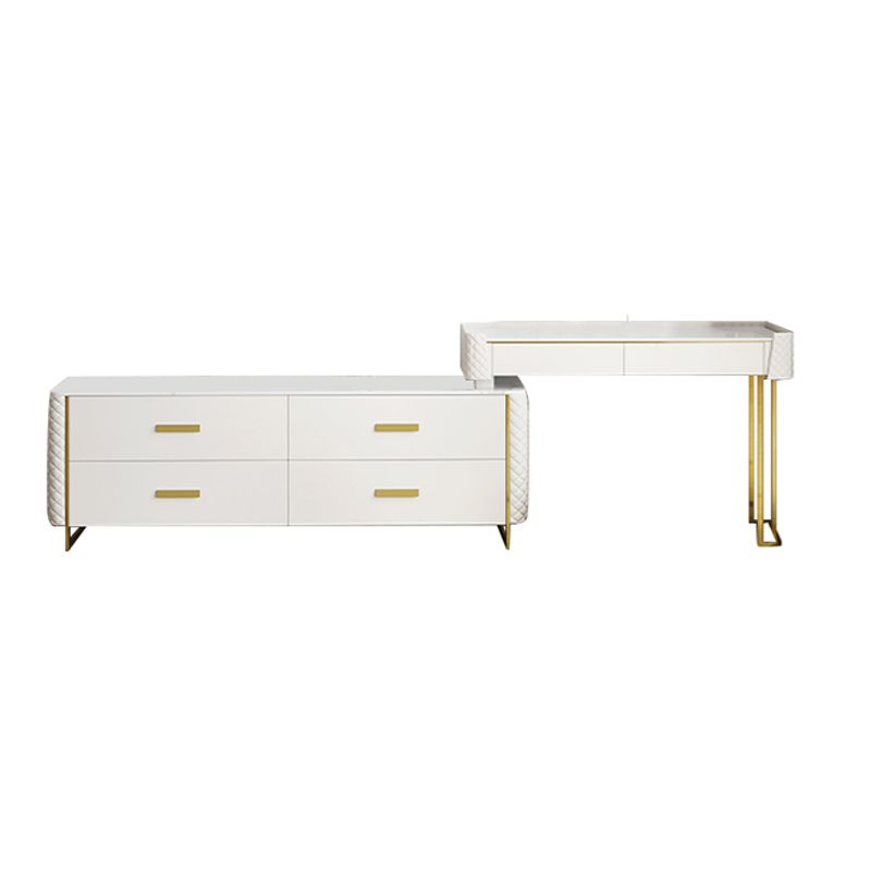 White Make-up Vanity 17.71" Wide Makeup Vanity Desk Table with 6 Drawers Clearhalo 'Bedroom Furniture' 'furn' 'furn_makeup_vanities' 'Furniture' 'Makeup Vanities' 'makeup_vanities' 1200x1200_619f6a4f-4606-4459-8153-2bbaa66912a0
