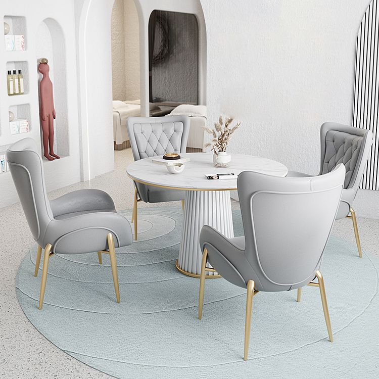 1/5 Pcs Metal Contemporary Dining Room Set with Round Indoor Table Dinette Set Clearhalo 'Dining Room Sets' 'Dining Tables & Seating' 'dining_room_set' 'furn' 'furn_dining_room_set' 'Furniture' 'furniture_dining_room_set' 'Kitchen & Dining Furniture' 'kitchen&dining_furn' 'kitchen' 1200x1200_619fa33f-efeb-4209-85c0-28fcab9fdebb
