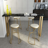 Mesa de barra rectangular de estilo glamorosa mesa de altura de barra de mármol con base con base de trineo