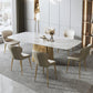 Glam Dining Table Set 1/2/5/7 Pcs Sintered Stone Dining Table with PU Leather Chairs