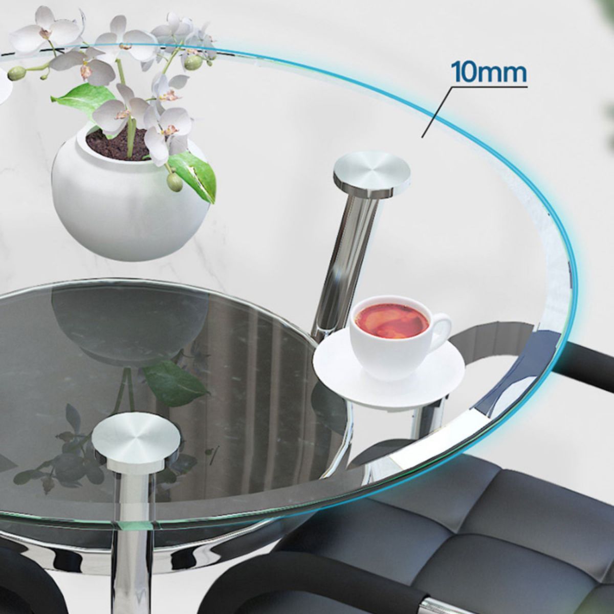 Modern Style Tempered Glass Dining Table Tripod Base Dining Site Table for Dining Room Clearhalo ' dining_table' 'Dining Tables & Seating' 'Dining Tables' 'furn' 'furn_dining_table' 'Furniture' 'furniture_dining_table' 'Kitchen & Dining Furniture' 'kitchen&dining_furn' 'kitchen' 'kitchen_dining_table' 1200x1200_61a049b2-c58f-41b8-a233-44ba17e439ef